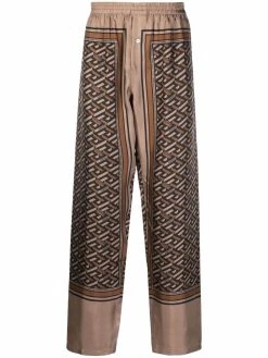 Versace pantalon droit à imprimé géométrique