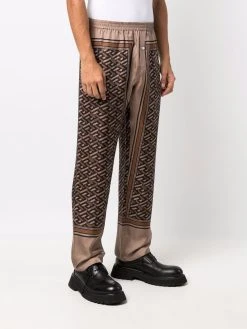 Versace pantalon droit à imprimé géométrique