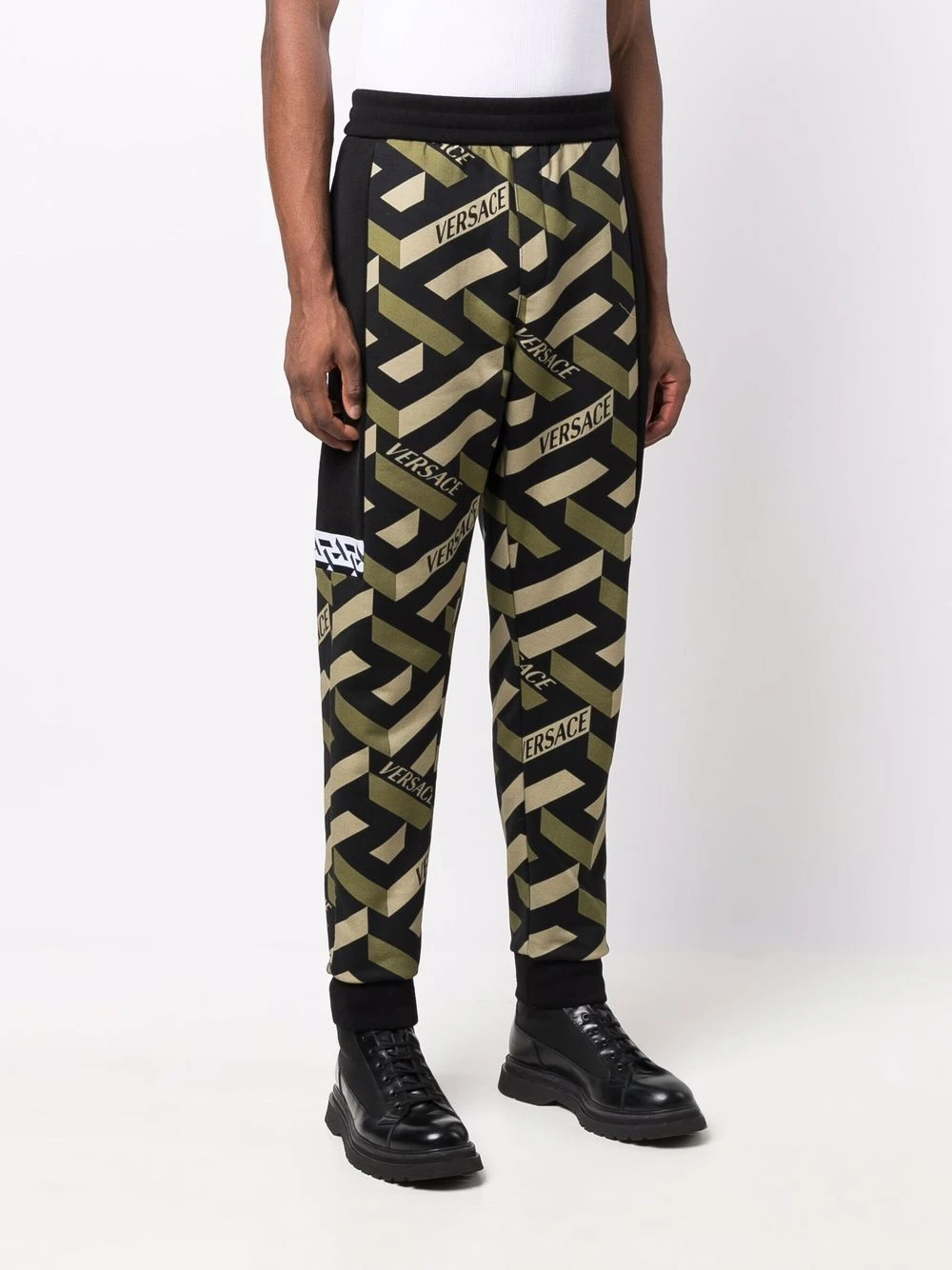 Versace Prix Préférentiel Pantalon Greca à logo imprimé pantalons cigarette homme 5 Versace pantalon Greca à logo imprimé
