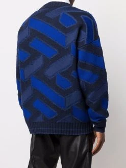 Versace Prix Distinctifs Pull La Greca en jacquard pulls homme 10 Versace pull La Greca en jacquard