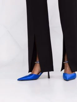 Versace pantalon ceinturé à fentes sur le devant