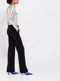 Versace pantalon ceinturé à fentes sur le devant