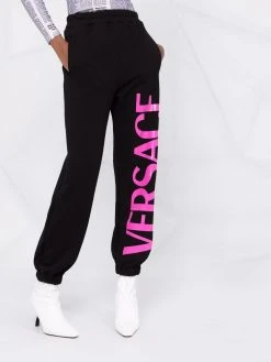 Versace pantalon de jogging à logo imprimé