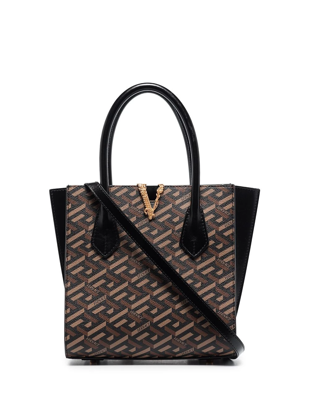 Versace sac à main La Greca Signature en cuir Plus Bas Prix De Vente sacs cabas femme 3 Versace sac à main La Greca Signature en cuir