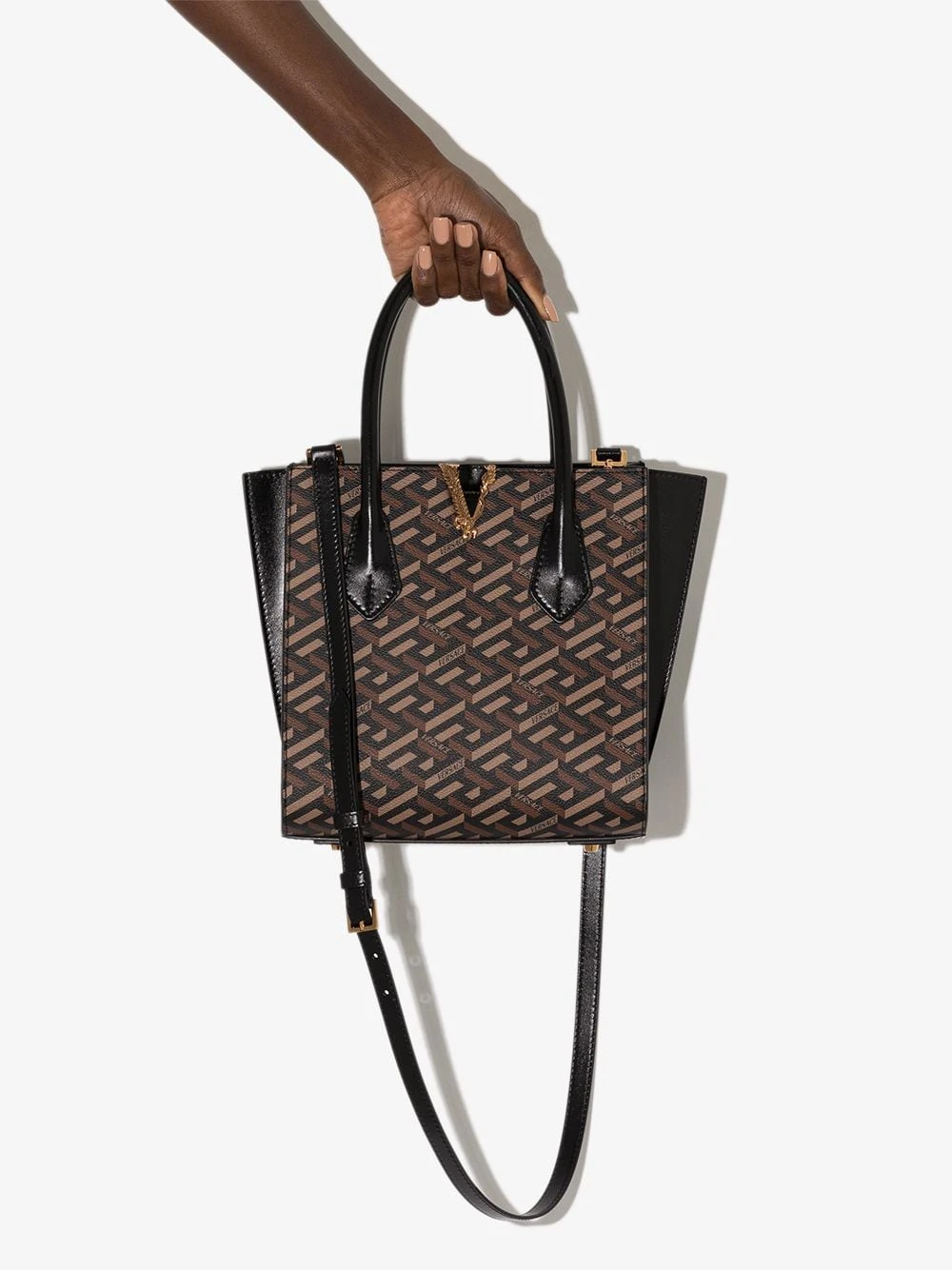 Versace sac à main La Greca Signature en cuir Plus Bas Prix De Vente sacs cabas femme 6 Versace sac à main La Greca Signature en cuir