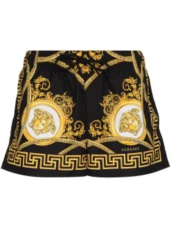 Versace Baroque-print drawstring-waist swim shorts