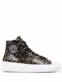 Versace baskets lacées à motif Greca
