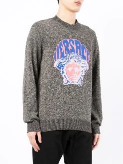 Prix Sympa Versace Jacquard logo crew neck jumper pulls homme 9 Versace jacquard-logo crew-neck jumper