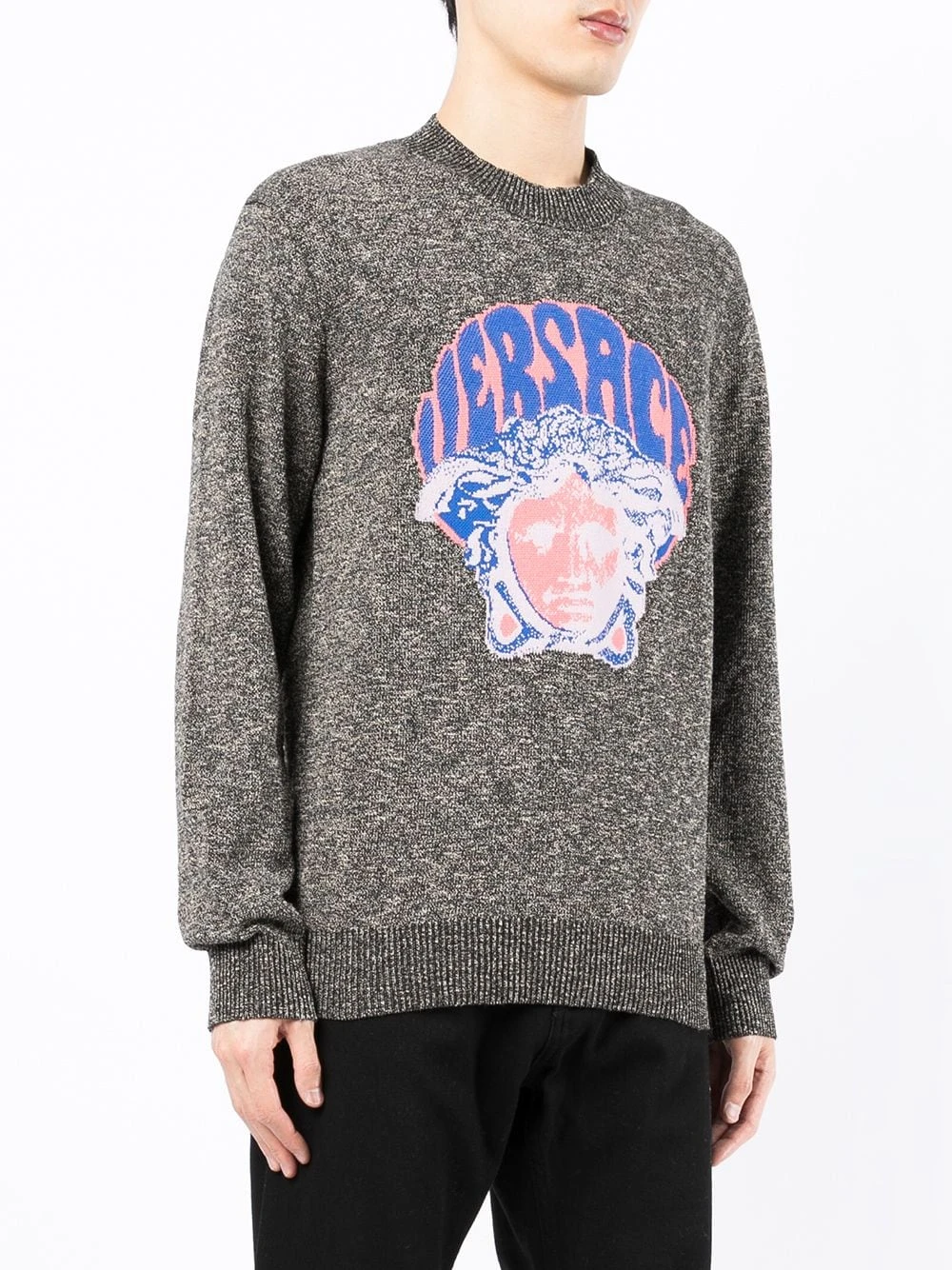 Prix Sympa Versace Jacquard logo crew neck jumper pulls homme 5 Versace jacquard-logo crew-neck jumper