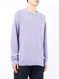 Versace logo-patch crew neck jumper
