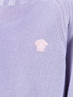Versace logo-patch crew neck jumper