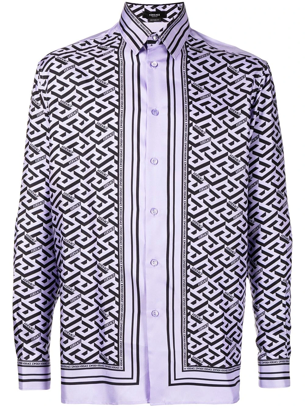 Versace Greca logo print silk shirt Prix Compétitif chemises homme 3 Versace Greca logo-print silk shirt