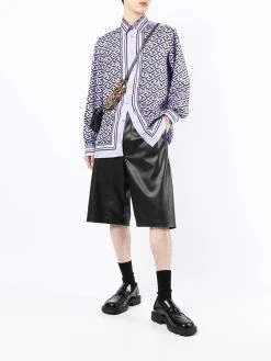 Versace Greca logo-print silk shirt