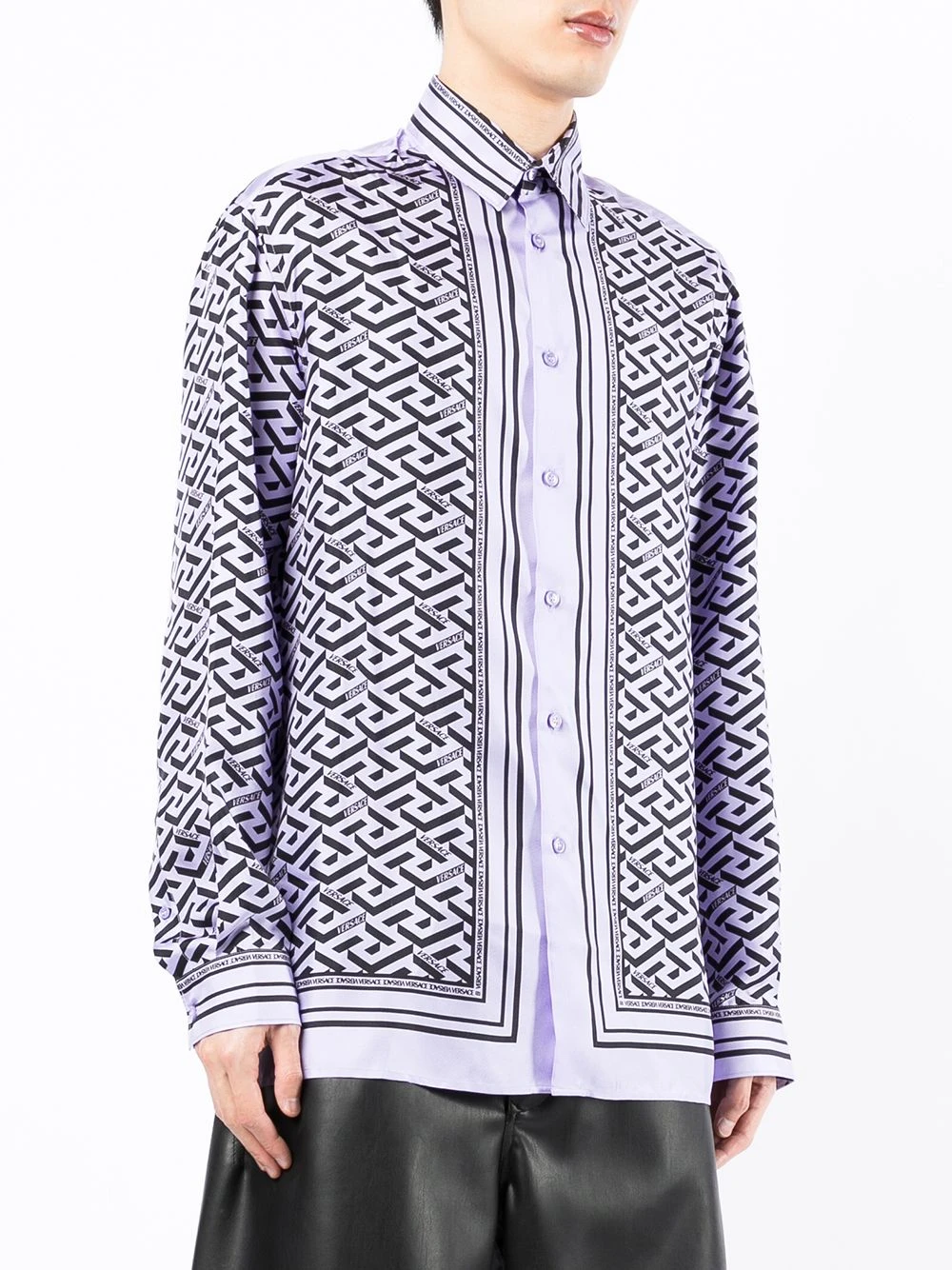 Versace Greca logo print silk shirt Prix Compétitif chemises homme 5 Versace Greca logo-print silk shirt