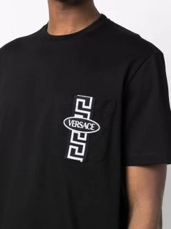 Versace t-shirt à logo imprimé poitrine