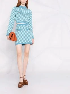 Versace pull crop à damier