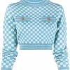 Versace Pull crop à damier Prix Distinctifs pulls femme 2 Versace pull crop à damier