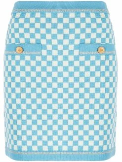 Versace minijupe Medusa à carreaux
