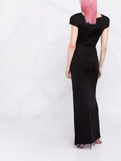 Versace robe drapée à détails d'épingles