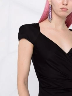 Versace robe drapée à détails d'épingles