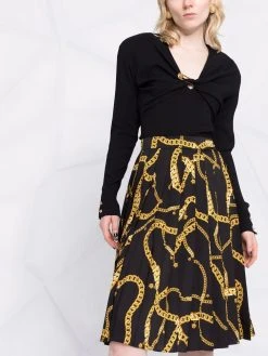 Versace jupe La Greca à imprimé graphique