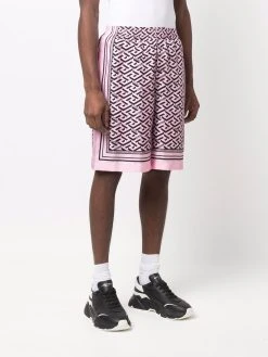 Versace short en soie à imprimé Greca