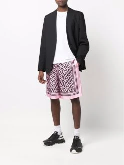 Versace short en soie à imprimé Greca