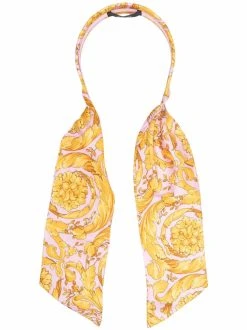 Versace serre-tête en soie à imprimé baroque