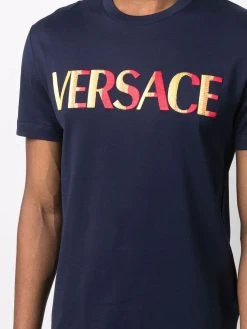 Se Vend Bas Prix Versace T shirt à logo brodé t-shirts homme 11 Versace t-shirt à logo brodé