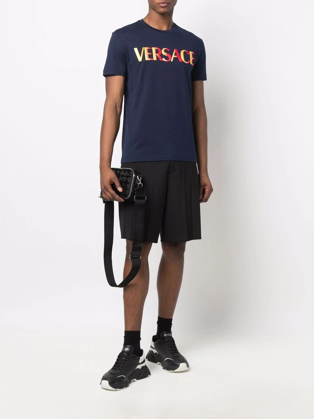 Se Vend Bas Prix Versace T shirt à logo brodé t-shirts homme 4 Versace t-shirt à logo brodé