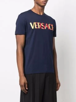 Se Vend Bas Prix Versace T shirt à logo brodé t-shirts homme 9 Versace t-shirt à logo brodé