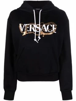 Versace hoodie à logo imprimé