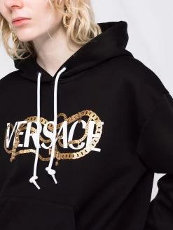 Qualité garantie 100% Versace Hoodie à logo imprimé hoodies femme 10 Versace hoodie à logo imprimé