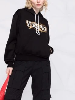 Qualité garantie 100% Versace Hoodie à logo imprimé hoodies femme 12 Versace hoodie à logo imprimé