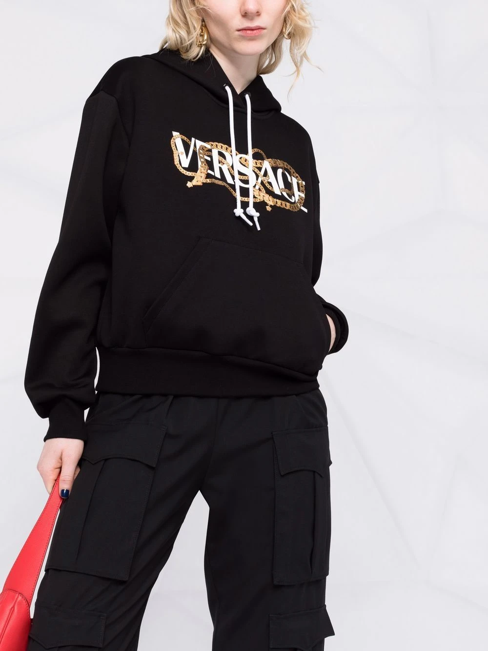 Qualité garantie 100% Versace Hoodie à logo imprimé hoodies femme 7 Versace hoodie à logo imprimé