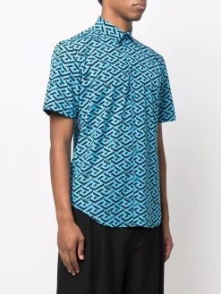 Versace chemise La Greca à manches courtes