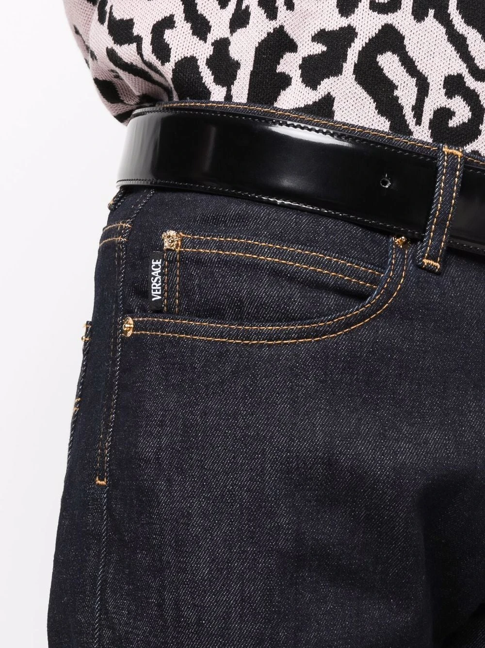 Versace Bon Rapport Coût-Efficacité Jean La Greca à ourlet retroussé jeans regular & jeans droits homme 7 Versace jean La Greca à ourlet retroussé