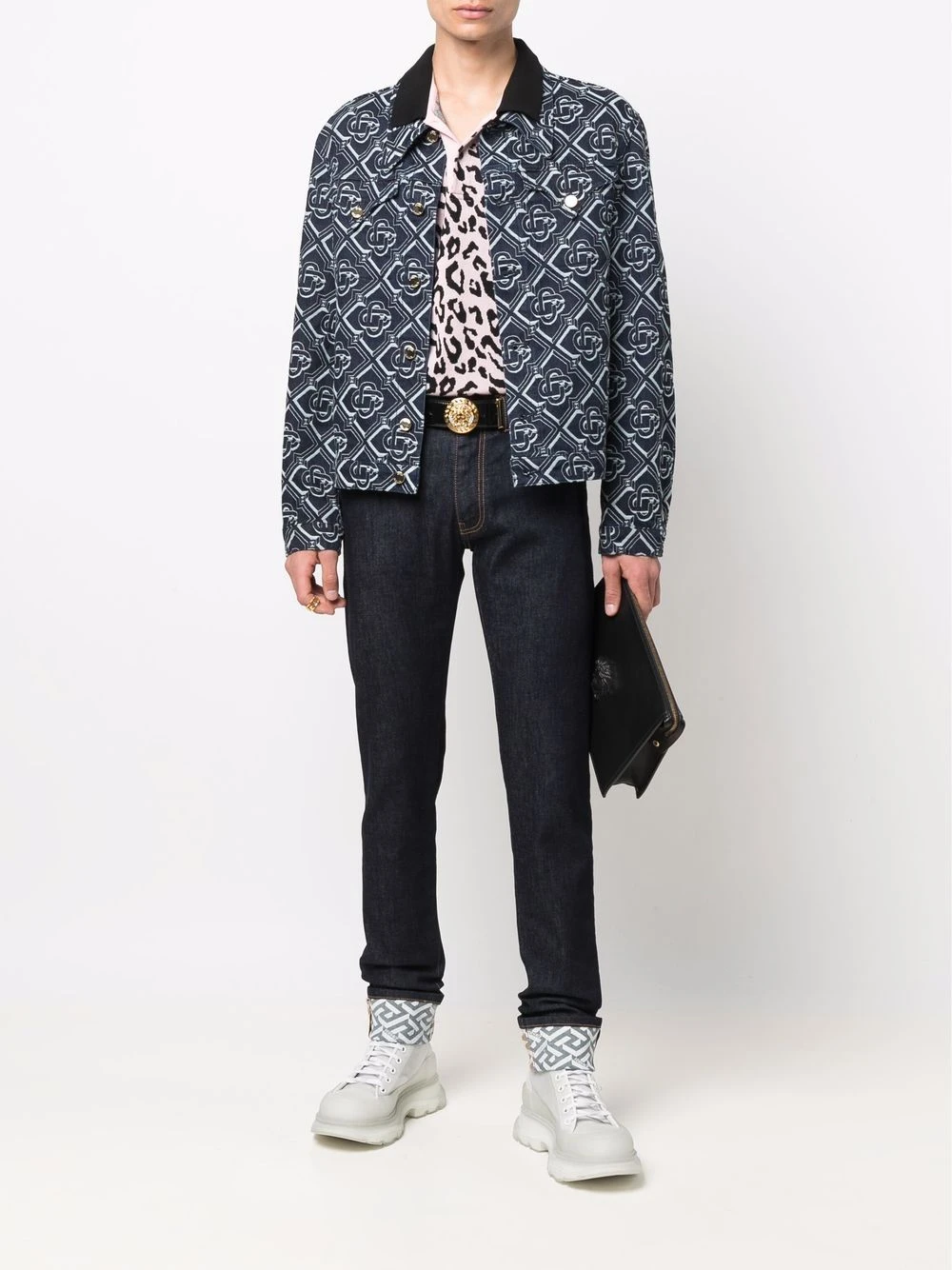 Versace Bon Rapport Coût-Efficacité Jean La Greca à ourlet retroussé jeans regular & jeans droits homme 4 Versace jean La Greca à ourlet retroussé