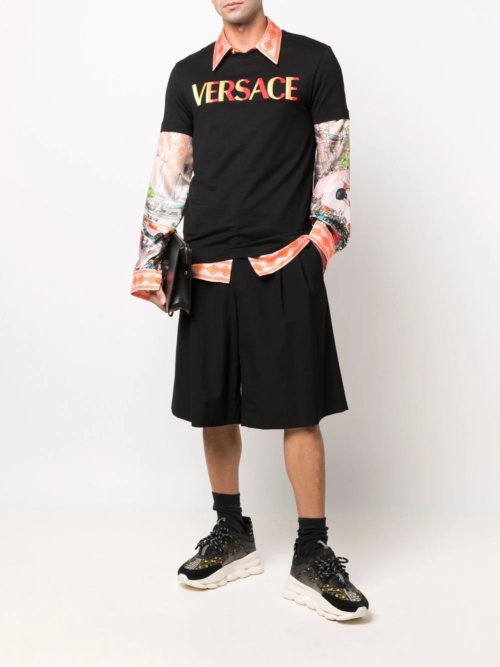Versace Haute Qualité T shirt à logo brodé t-shirts homme 4 Versace t-shirt à logo brodé