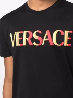 Versace t-shirt à logo brodé